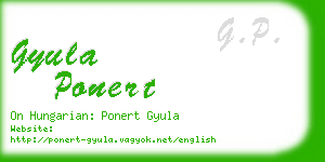 gyula ponert business card